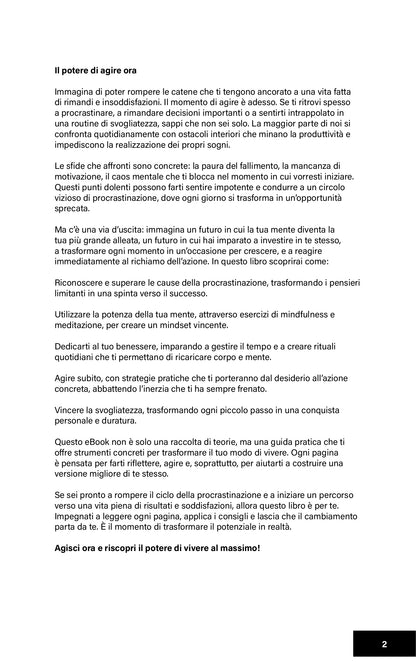 Dalla Procrastinazione all'Azione